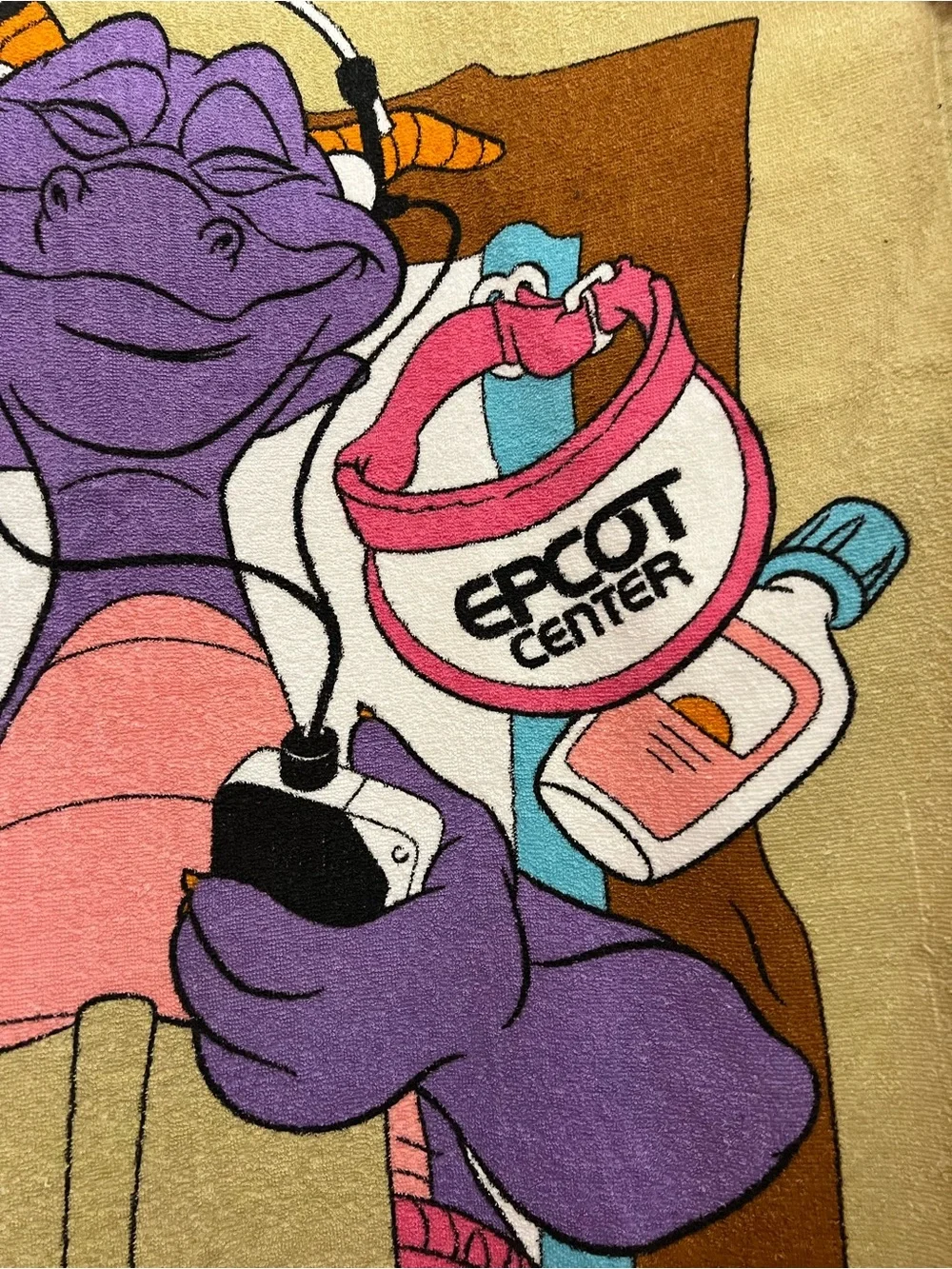 Vintage Walt Disney World Epcot Center 1982 Figment Beach Towel
